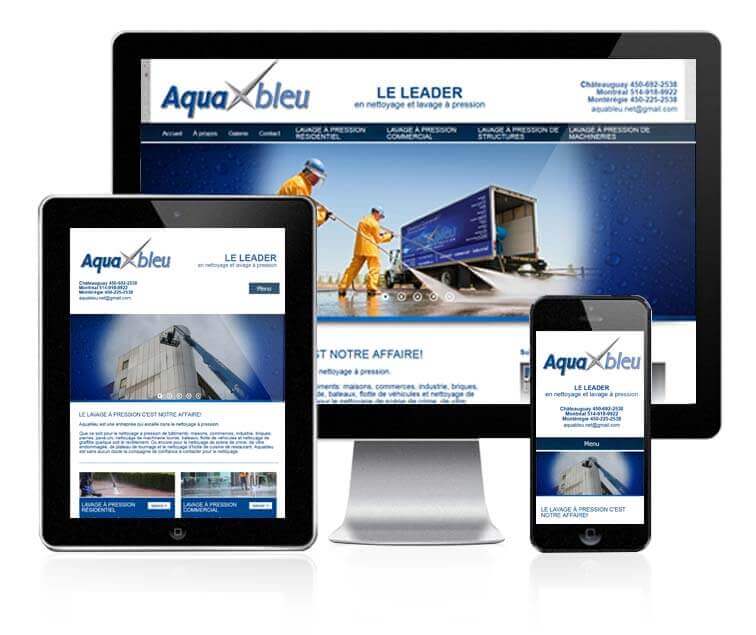 Design et conception du site web de Aquableu
