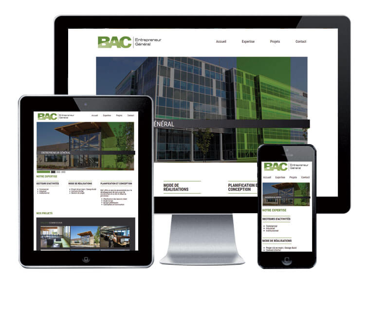 Design et conception du site web BAC inc.