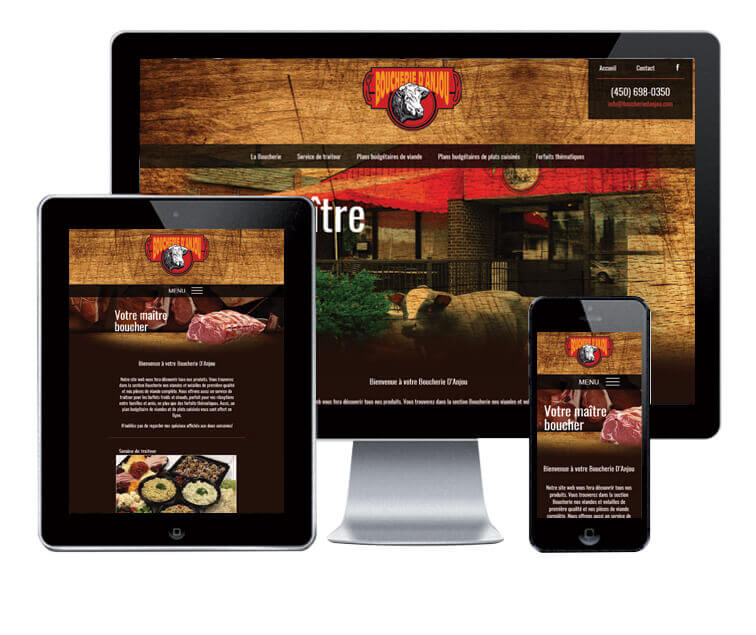 Design et conception du site web de la Boucherie d'Anjou