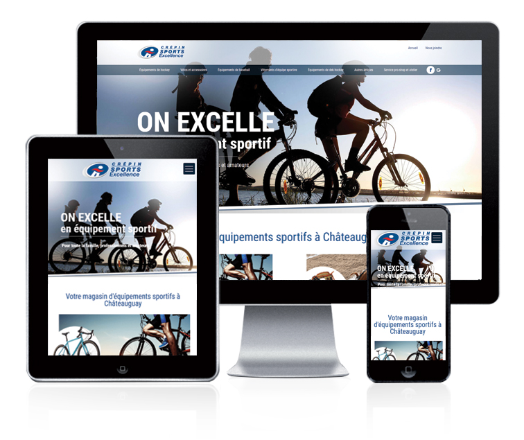 Design et conception du site web Crépin sports Excellence