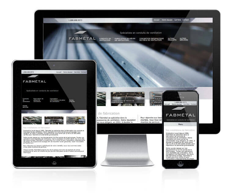 Design et conception du site web de Fabmétal