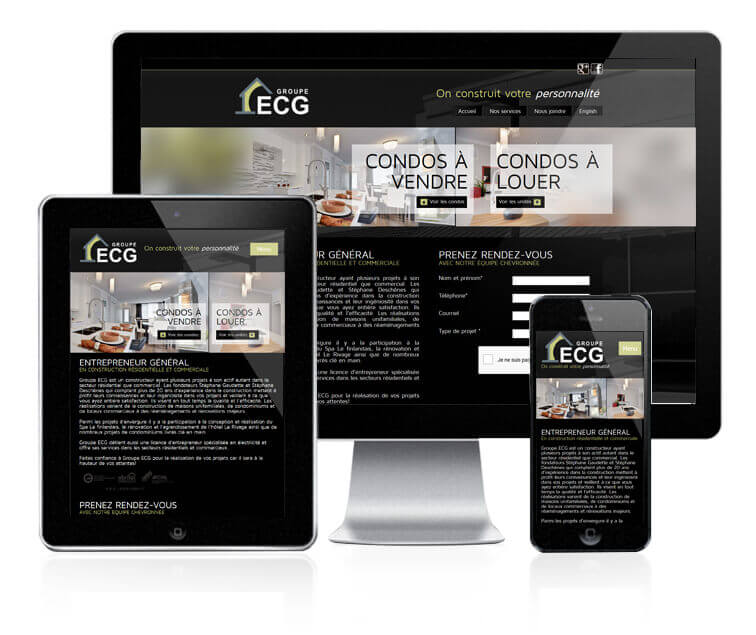 Design et conception du site web de Groupe ECG