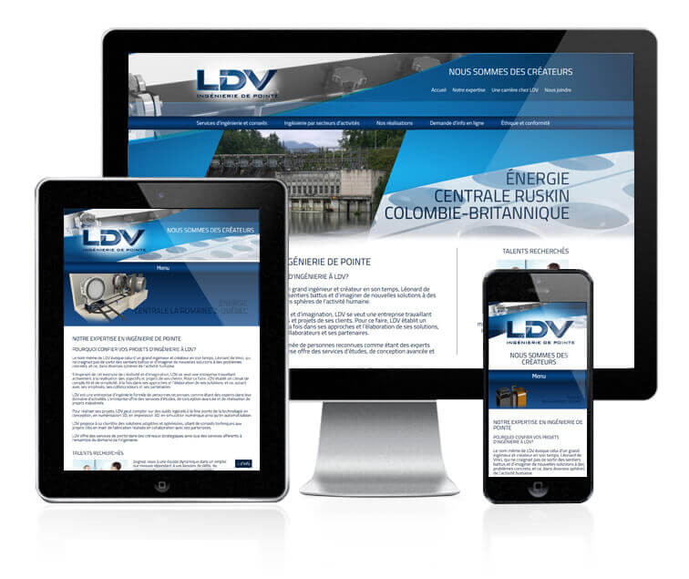 Design et conception du site web de LDV Consultants