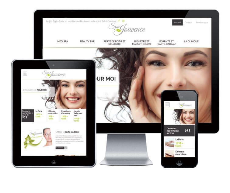 Design et conception du site web Spa Jouvence.