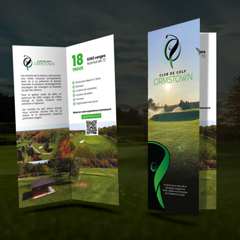 Réalisation de dépliant pour le Golf Ormstown