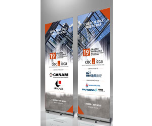 Design et infographie d'affiche publicitaire pour Institut canadien de la construction en acier