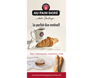 Design et infographie d'affiche publicitaire pour Au Pain doré