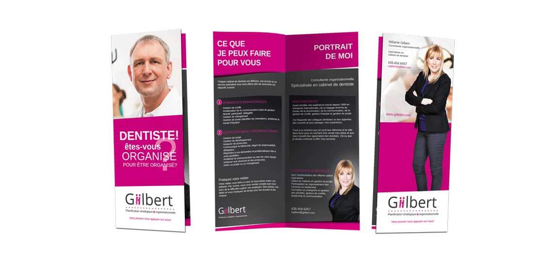Design et infographie de la brochure imprimée de Giilbert