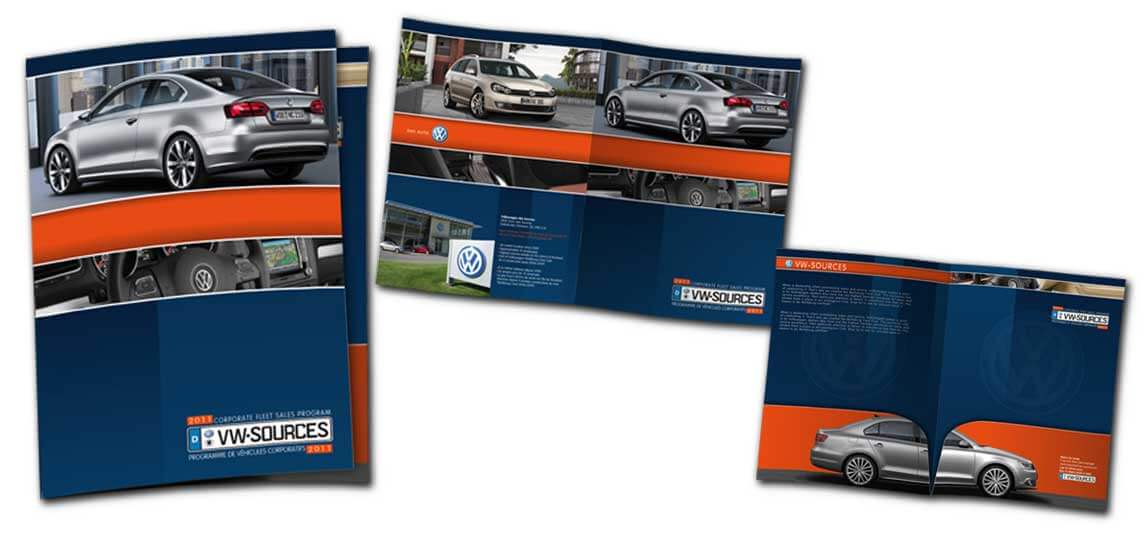 Design et infographie de la brochure imprimée de VW-Sources