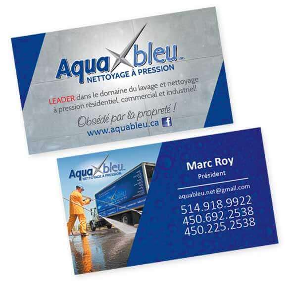 Design et conception de la carte d'affaire Aqua bleu