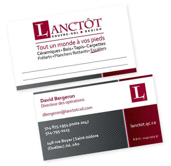 Design et conception de la carte d'affaire Lanctot