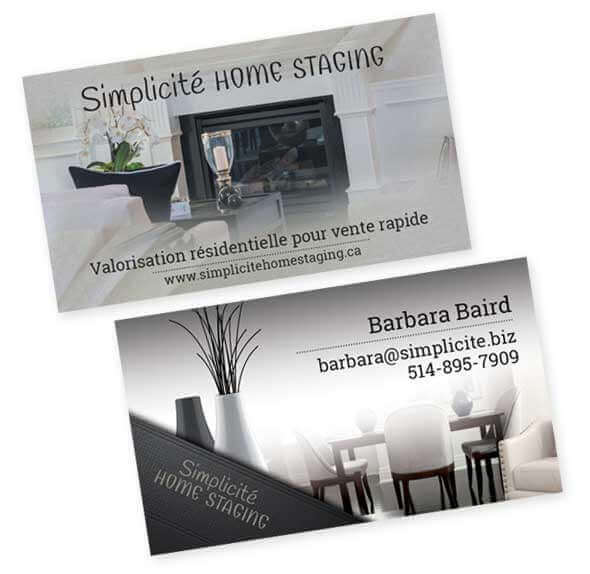 Design et conception de la carte d'affaire Simplicité Home Staging