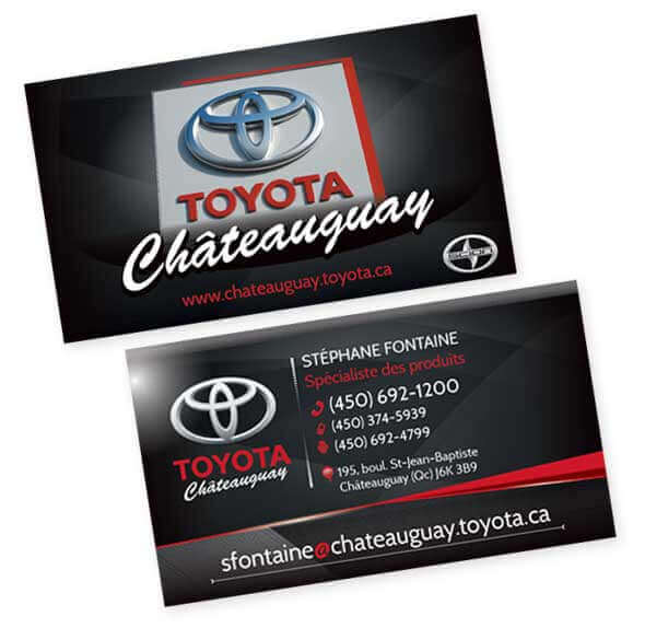 Design et conception de la carte d'affaire Toyota Châteauguay