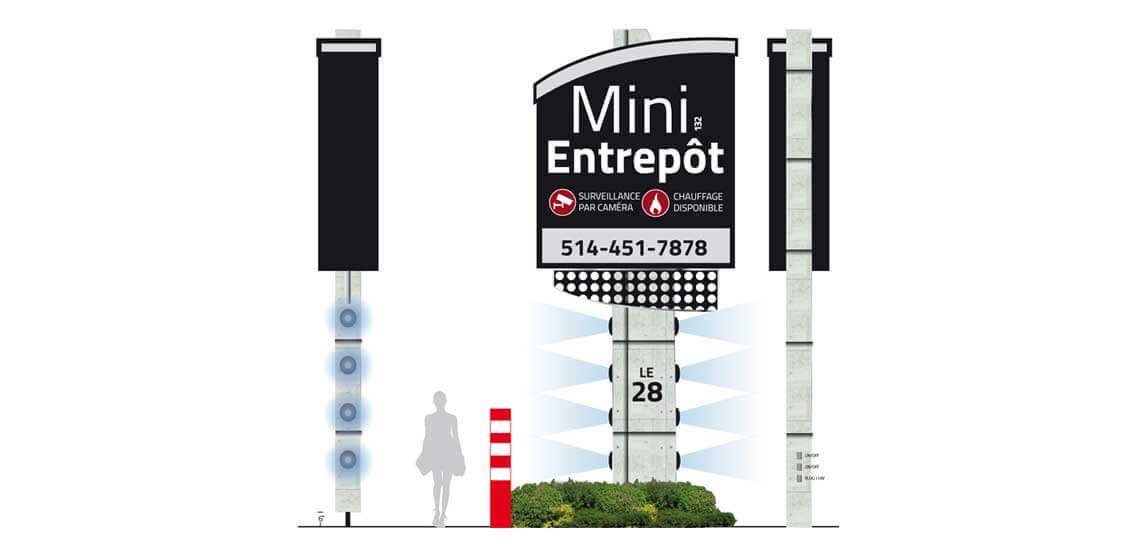 Design et infographie de produit d'imprimerie de marketing de Mini Entrepôt