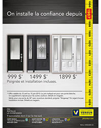 Design et infographie de publicité pour Portes et fenêtres Verdun