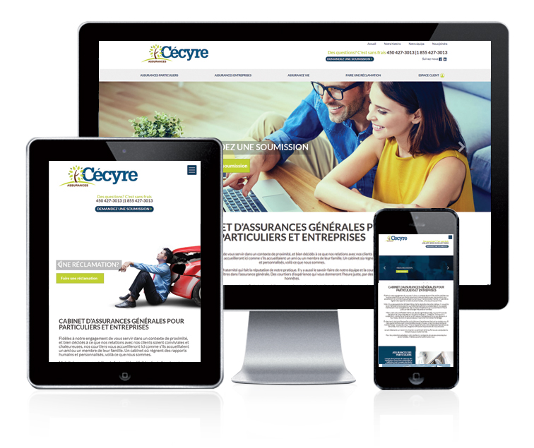 Design et conception du site web Assurance Cécyre