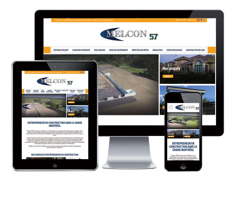 Design et conception du site web Melcon.