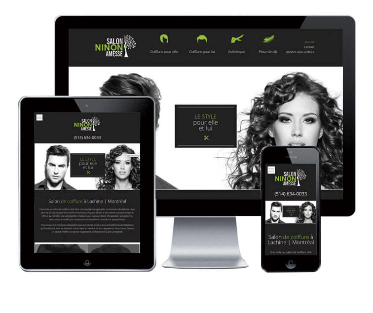 Design et conception du site web Salon Ninon Amesse.
