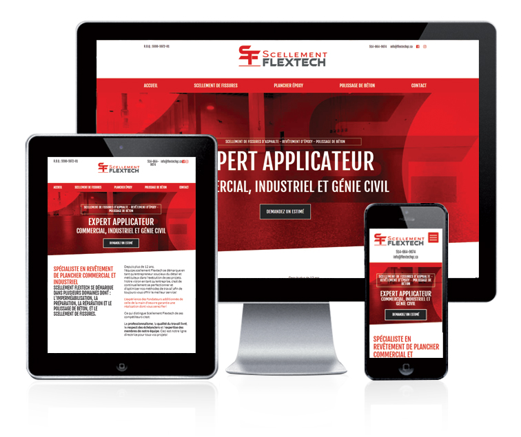 Design et conception du site web Scellement Flextech