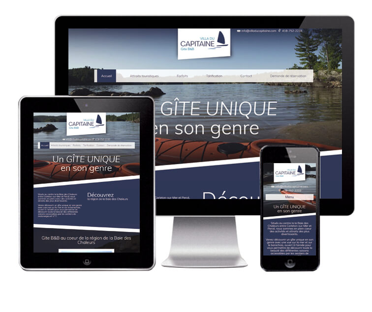Design et conception du site web Villa du Capitaine