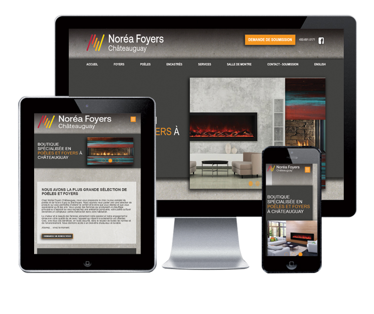 Design et conception du site web Noréa Foyers Châteauguay