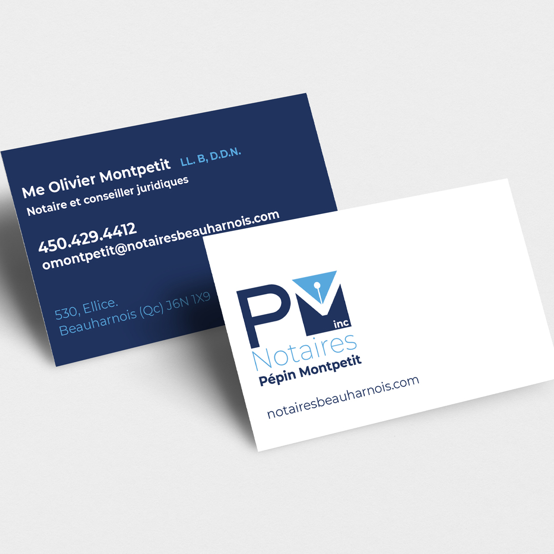 Carte professionnelle Notaires Pépin Montpetit