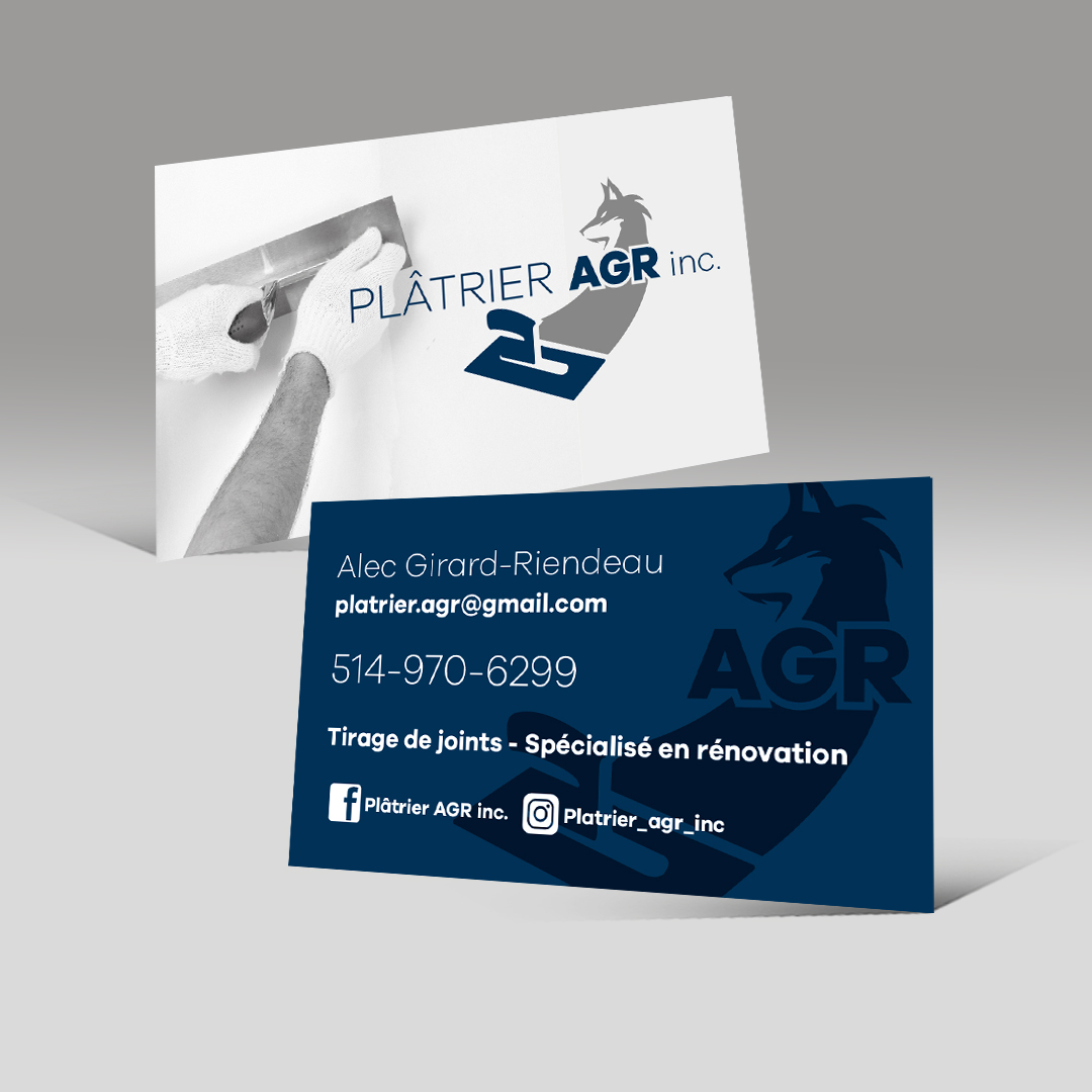 Carte professionnelle Plâtrier AGR