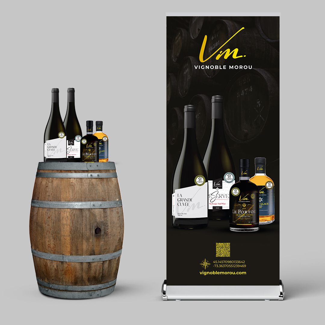 Roll-up et vins kiosques Vignoble Morou