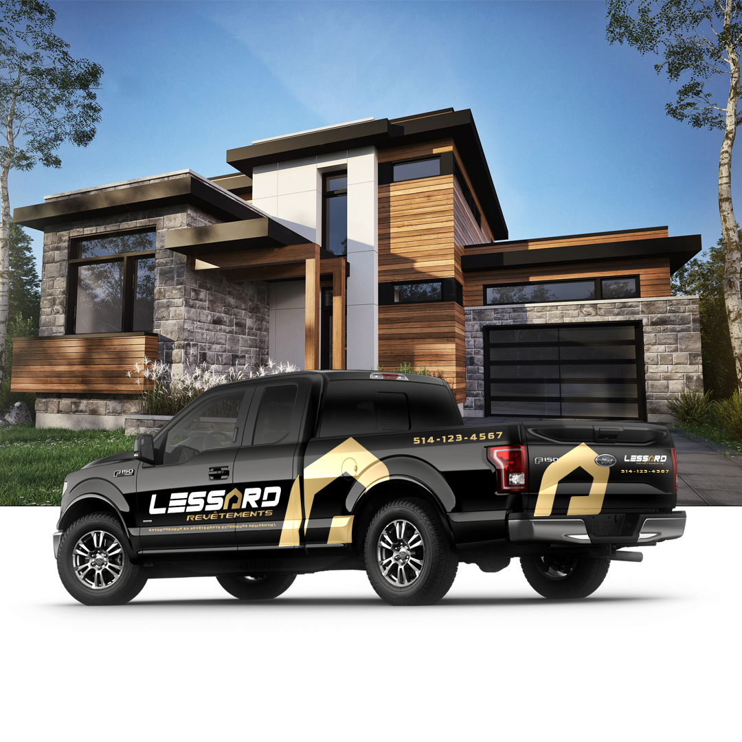 Lettrage camion Lessard Revêtements