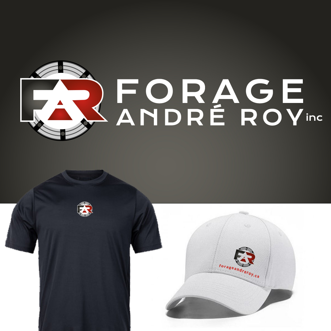 Logo Forage Andre-Roy et logo sur t-shirt et casquette