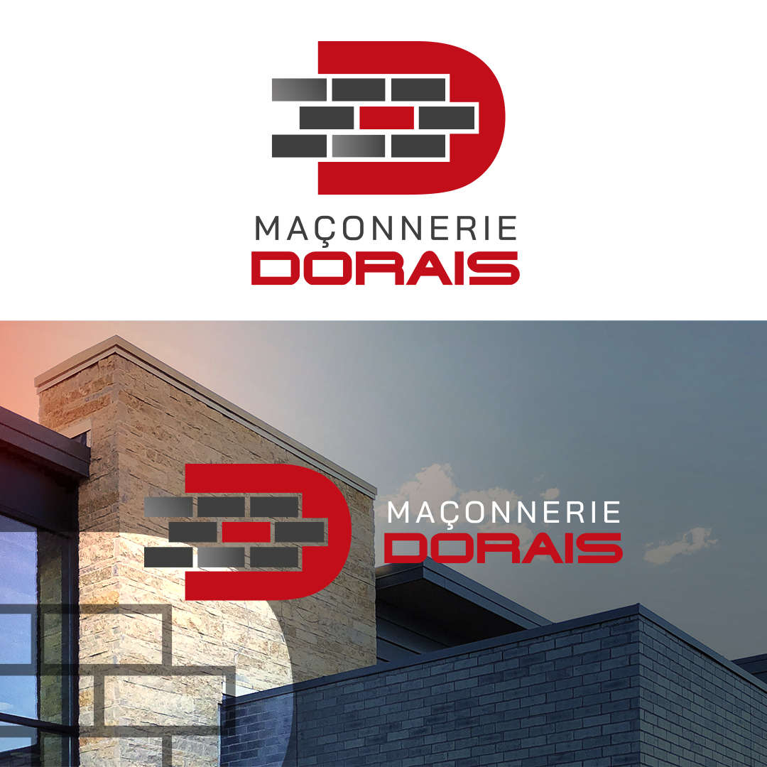 Logo Maçonnerie Dorais et mockup